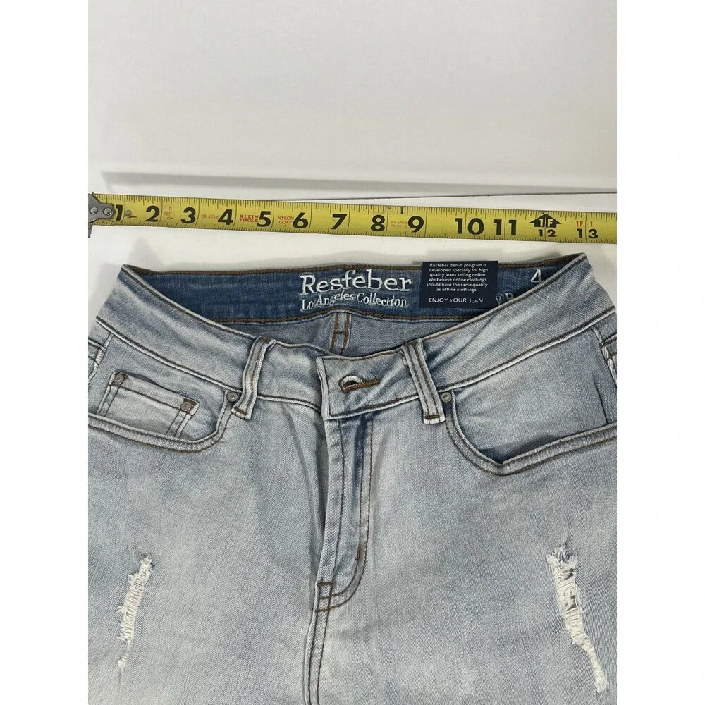 Resfeber LA Collection Women's Boyfriend Jeans Size 4 Distressed Mid Rise NWT